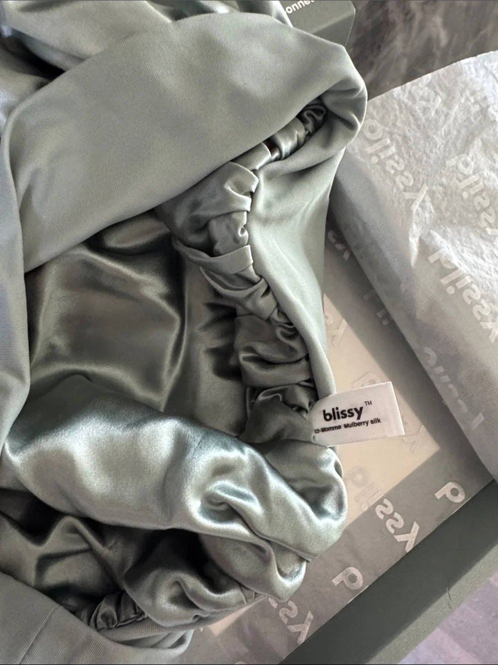 Blissy Satin Sleep Bonnet in Sage Green